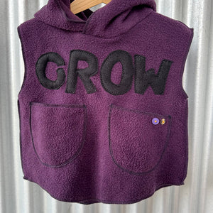 Upcycled from fleece remnant fabric. Pullover with hoodie and pockets. GROW like a tree vibes.&nbsp;

Handcrafted with love and intention.&nbsp;

Upcycled&nbsp;spirit vest
One-of-a-kind
Size 3-4T

Cold wash
Handmade in Santa Cruz, CA