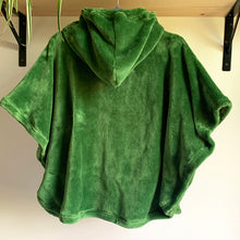Load image into Gallery viewer, Upcycled from a kids plush fleece throw blanket. Lightweight, SUPER soft, and flowy, with oversized hoodie. Two sizeable pockets for your lovely hands or special little finds. Perfect layer of warmth and cozy for brisk starts to the day, or when the evenings cool down. Rolls up easy for packing on the go!&nbsp;
