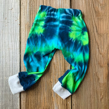 Load image into Gallery viewer, &lt;p&gt;Upcycled from a tie dyed cotton tee and hoodie! Cuffed bottoms, super cool vibes. Ready to FLOW!&nbsp;&lt;/p&gt; &lt;p&gt;Handcrafted with love and intention.&lt;/p&gt;
